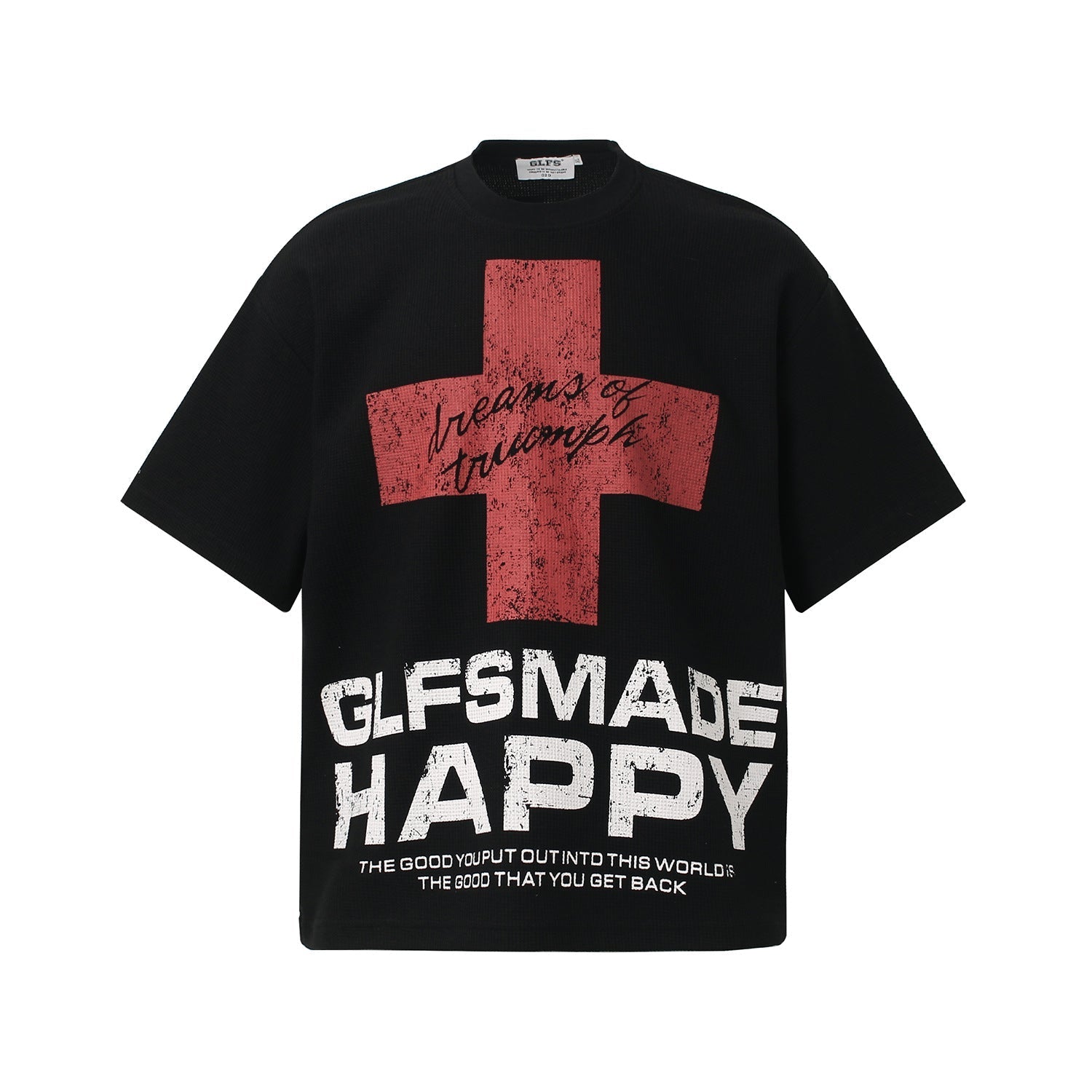 Cross Letter Print Short Sleeve T-Shirt