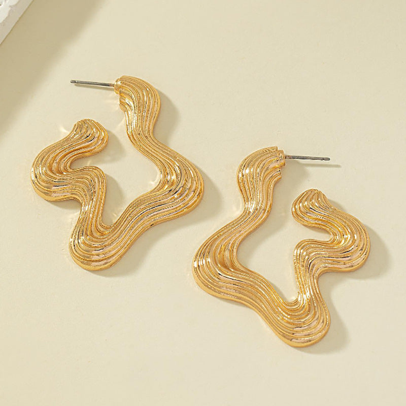 Retro Abstract Gold Earrings