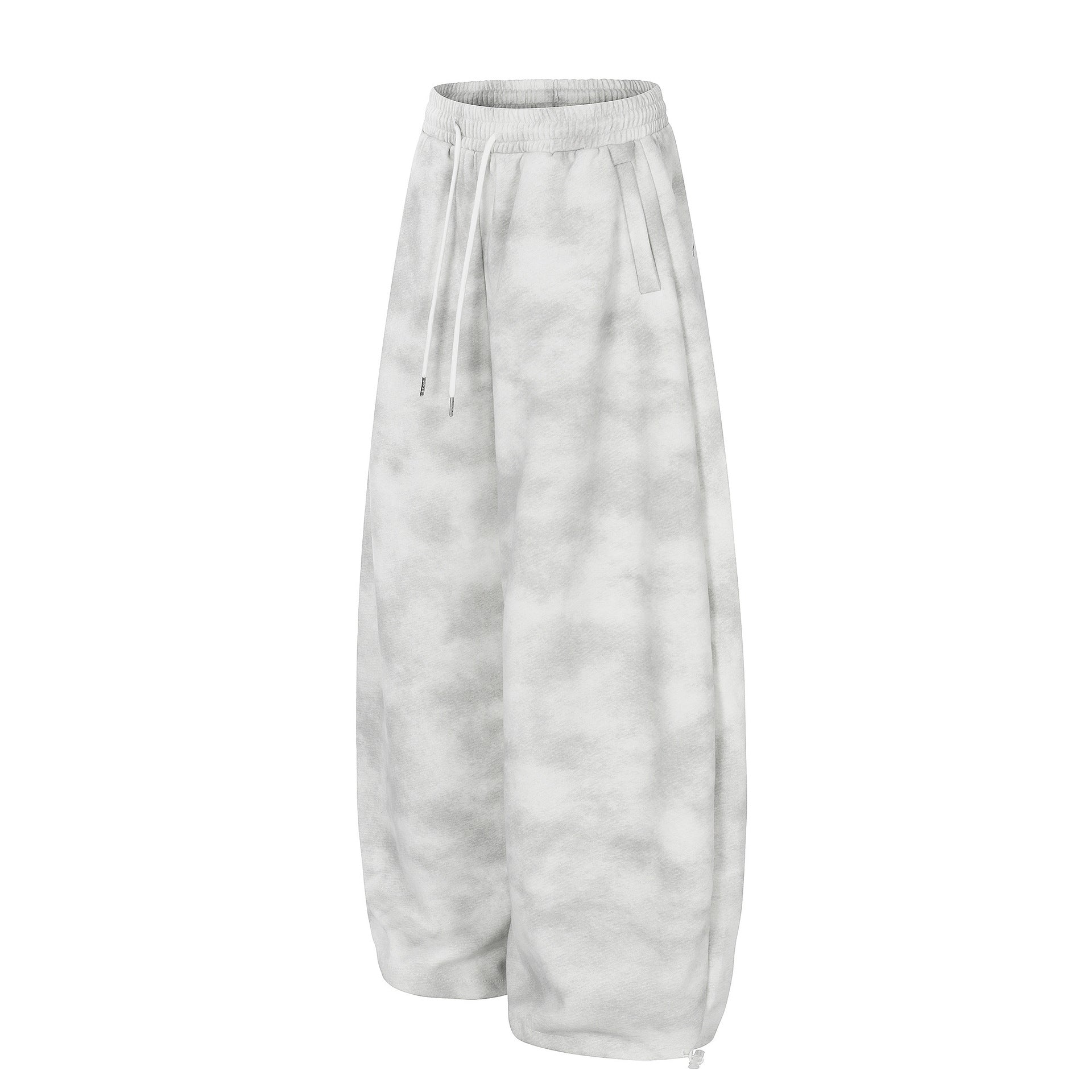 Cloud Washed Cross Embroidery Wide Leg Sweaet Pants
