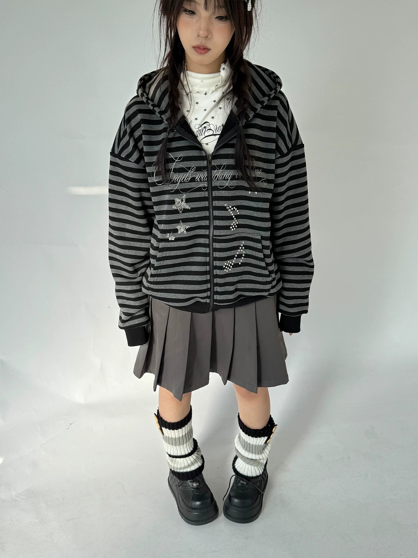 Detachable Fur Collar Fleece Lining Hooded Jacket