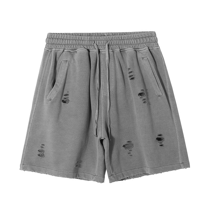 Washed Damage Short Sweatpants