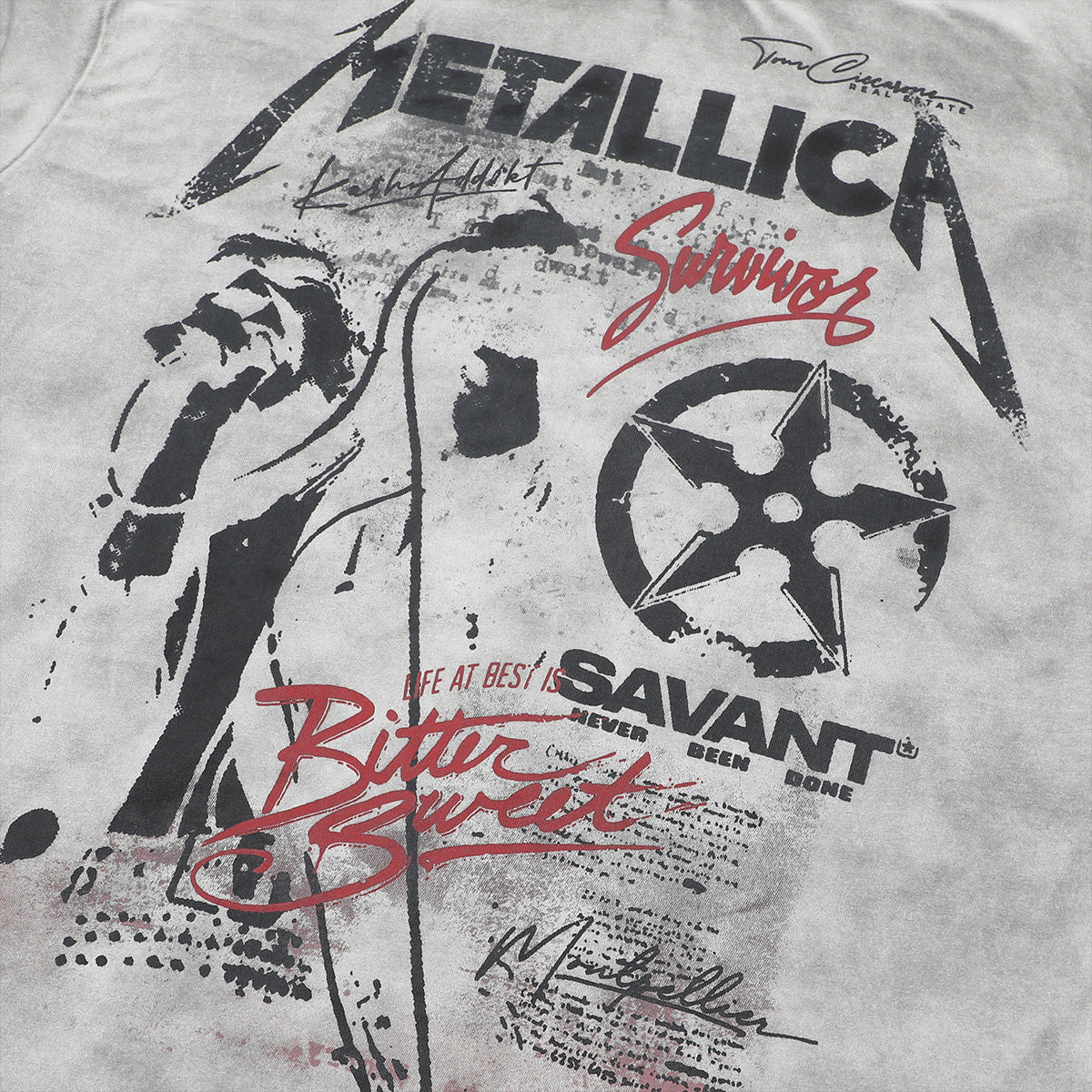 Graphic Print Stain Damage Oversize Short Sleeve T-Shirt