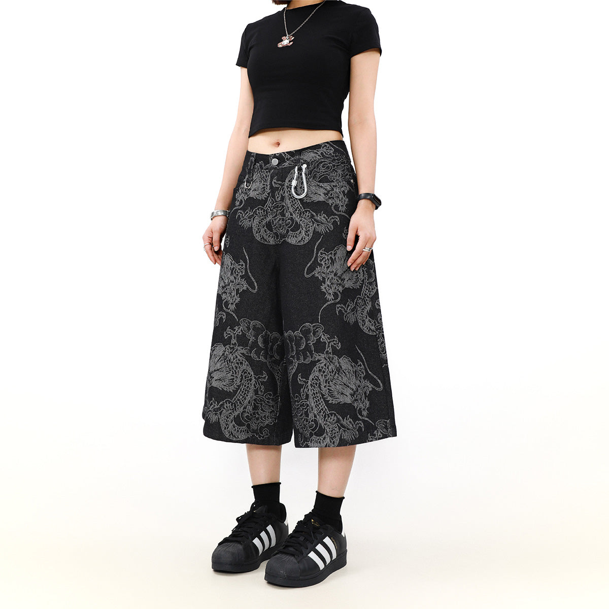 Chinese dragon Denim Jorts