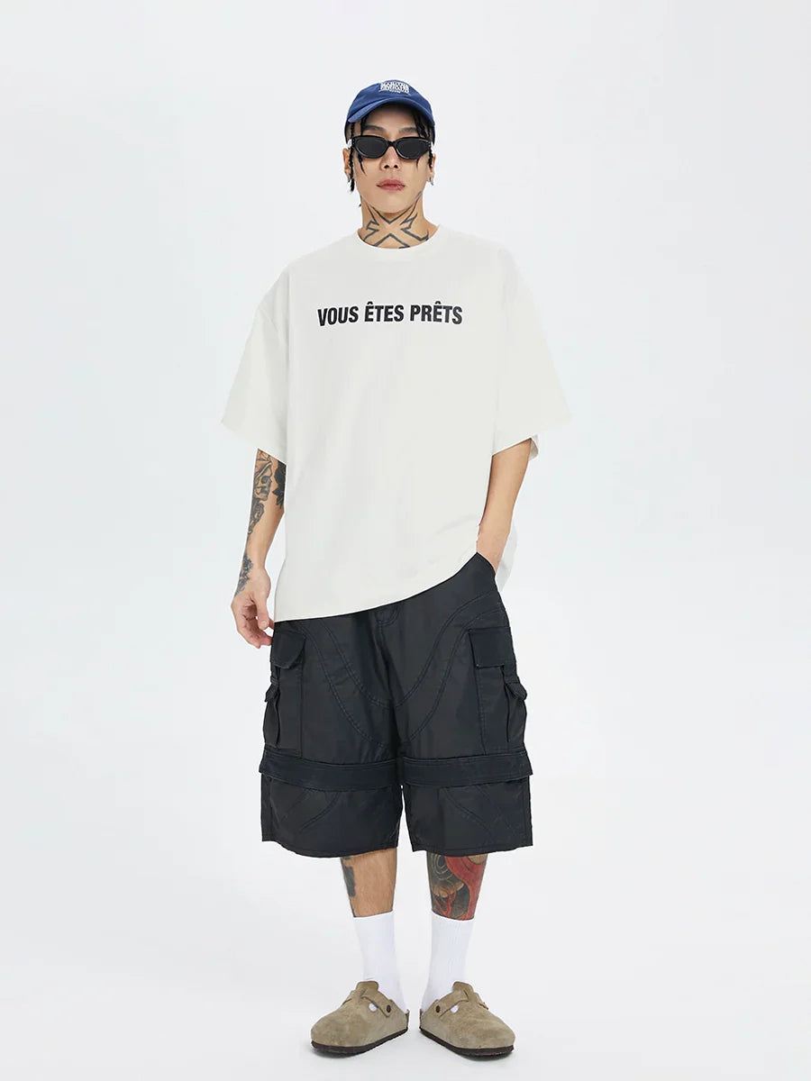 Wax-Coated Multi-Pocket Short Cargo Shorts