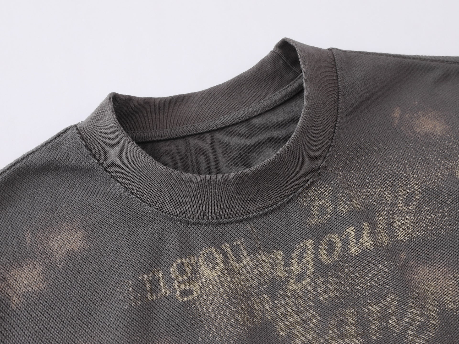 Bleach Washed Logo Print Short Sleeve T-Shirt