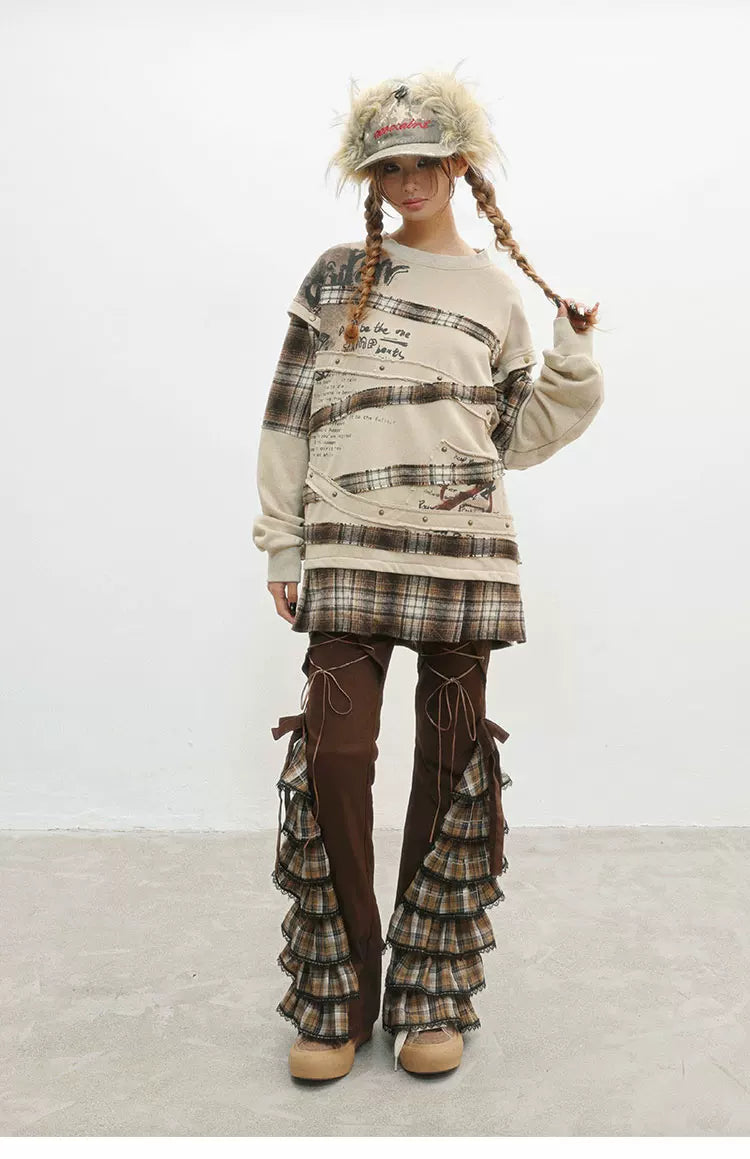 Wasteland Print Detachable Sleeve Sweatshirt