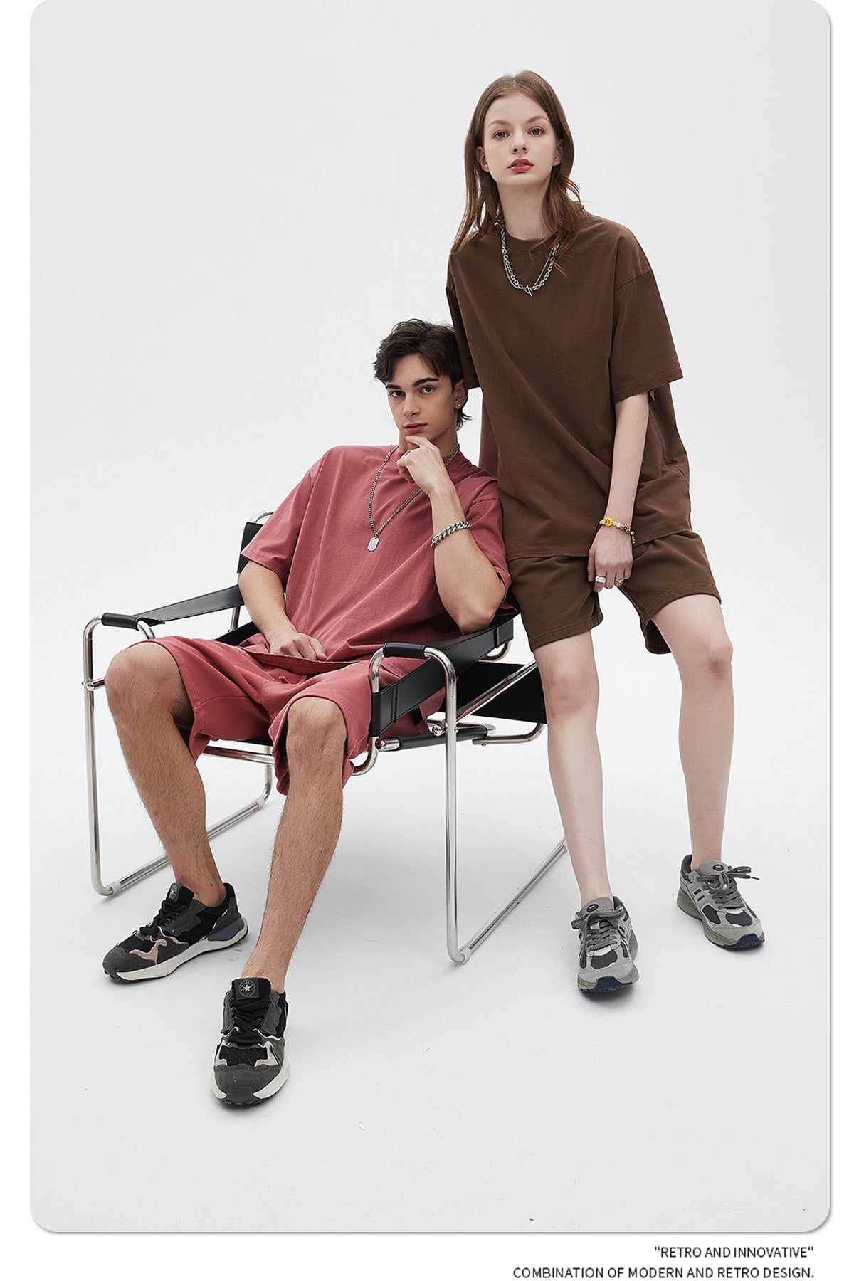 Washed Dyed Oversize Damage Short-sleeve T-shirt & Short Sweatpants Setup