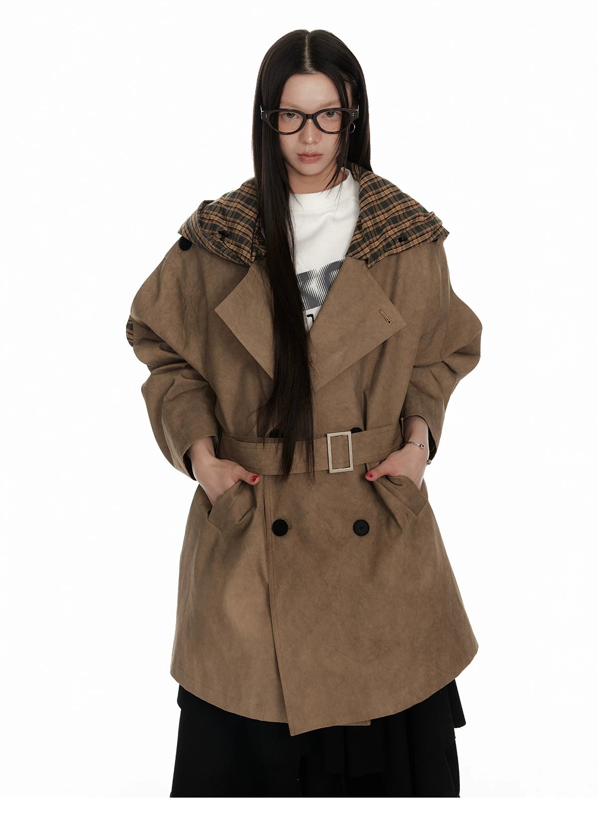 Textured Hooded Lining Jacket