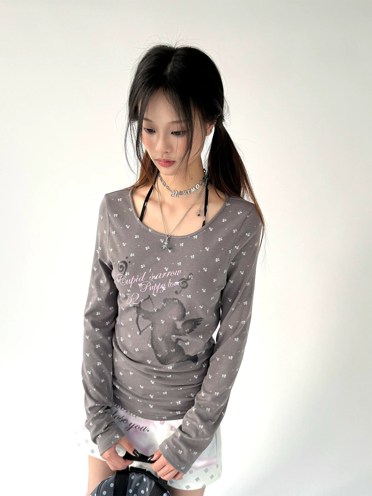 Graphic Print A-Line Short Skirt