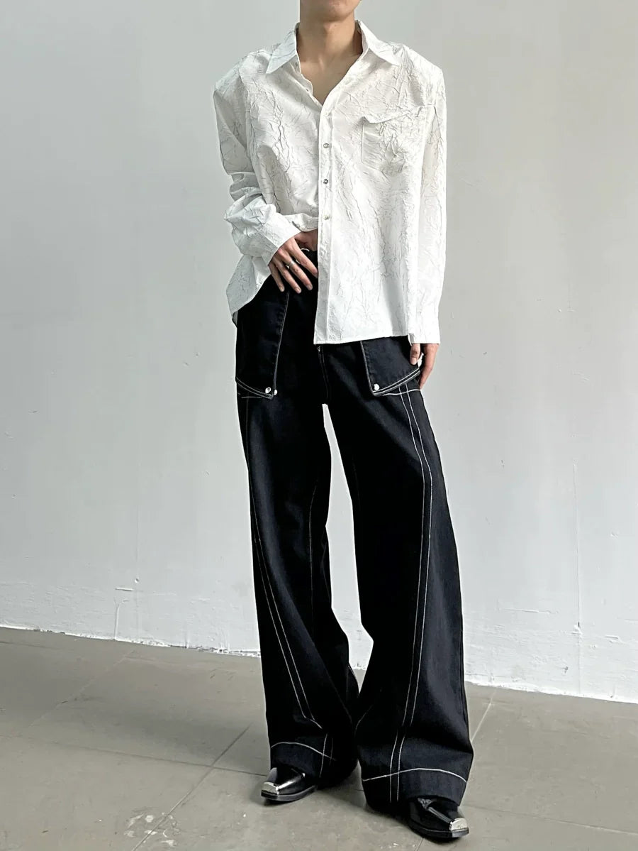 Unique Texture Pattern Long Sleeve Shirt