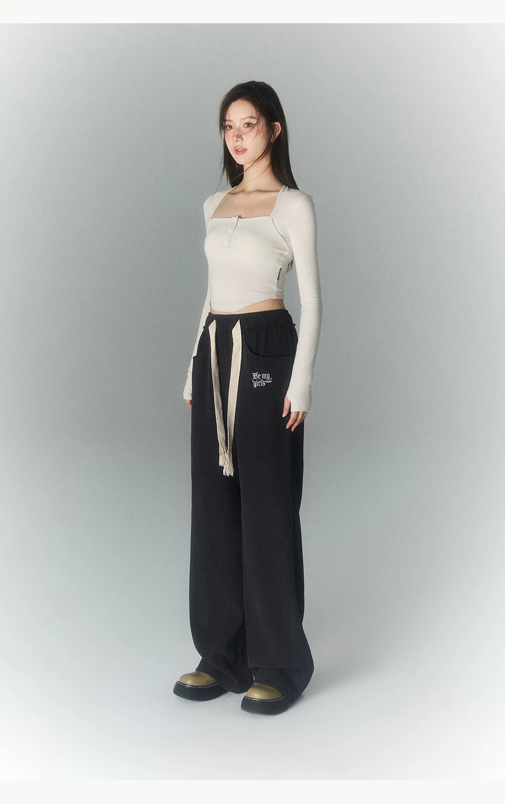 High Waist Sporty Straight Sweatpants