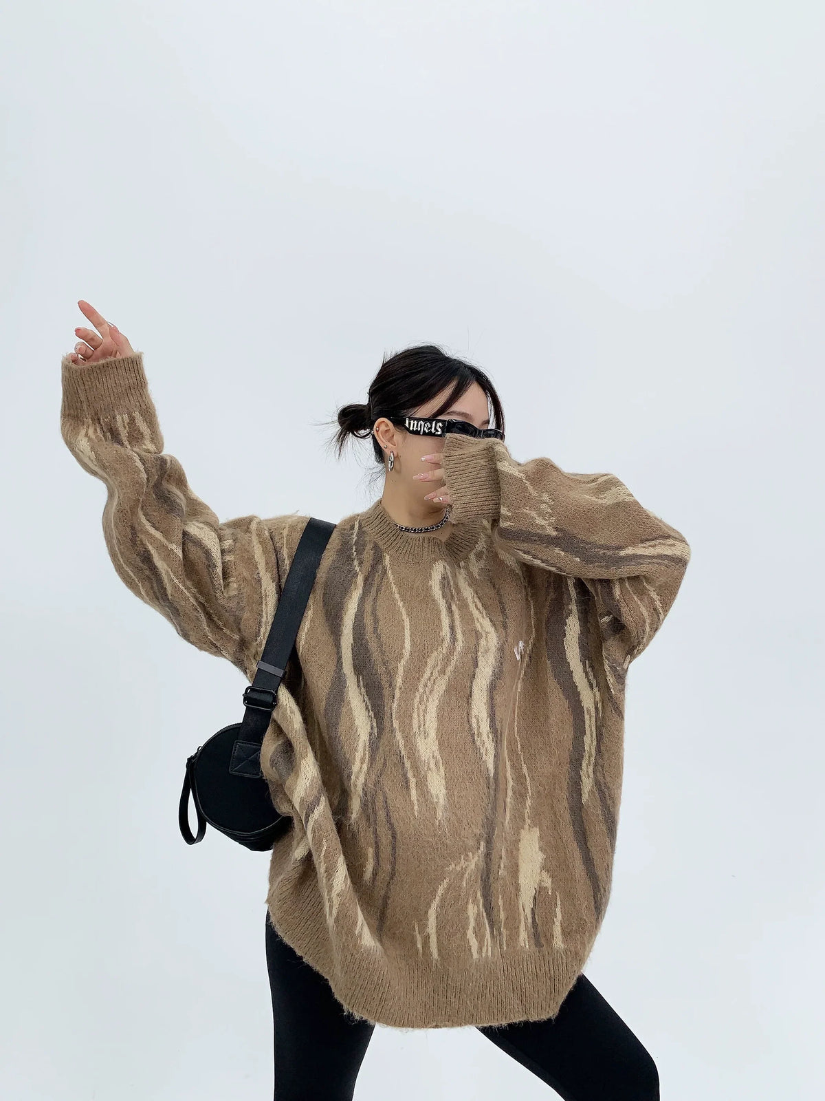 Pull oversize en maille à rayures Mrble