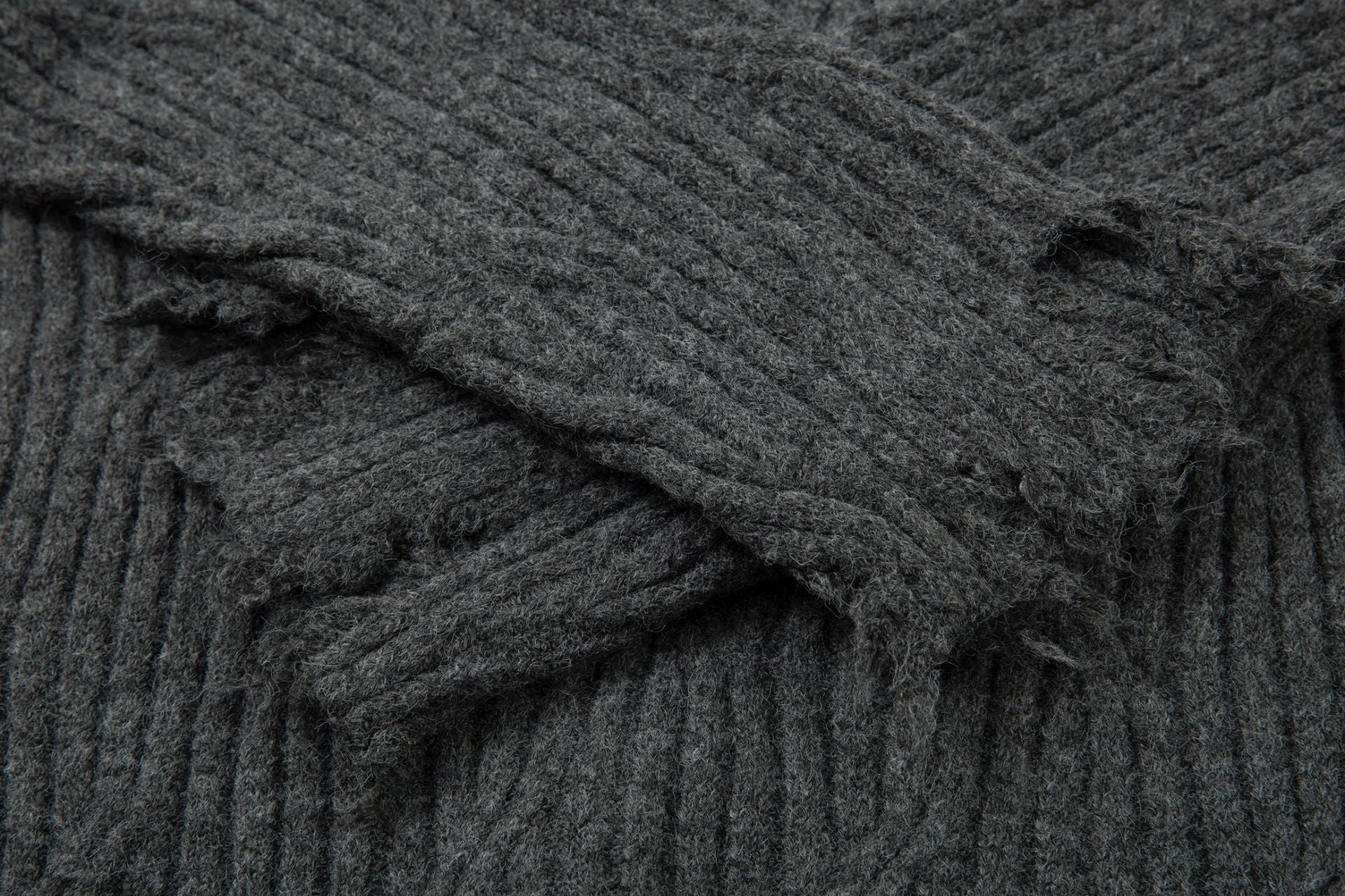 Frayed Hem Oversize Knit Sweater