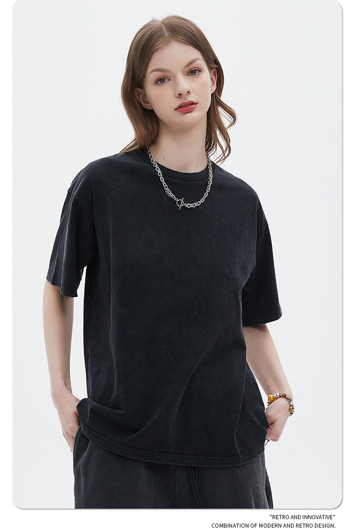 Washed Dyed Oversize Damage Short-sleeve T-shirt & Short Sweatpants Setup