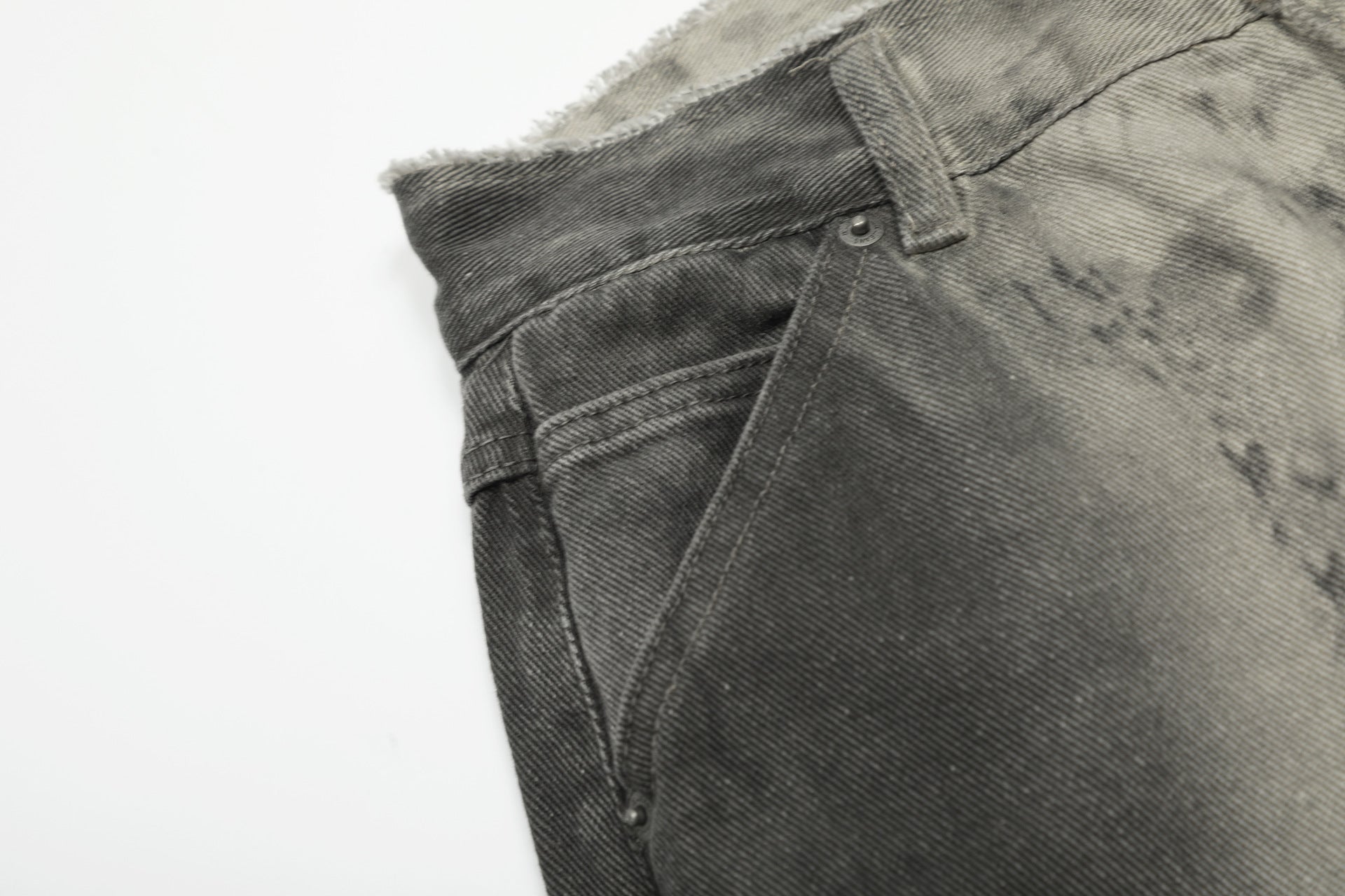 Paint Washed Wide Leg Denim Jeans