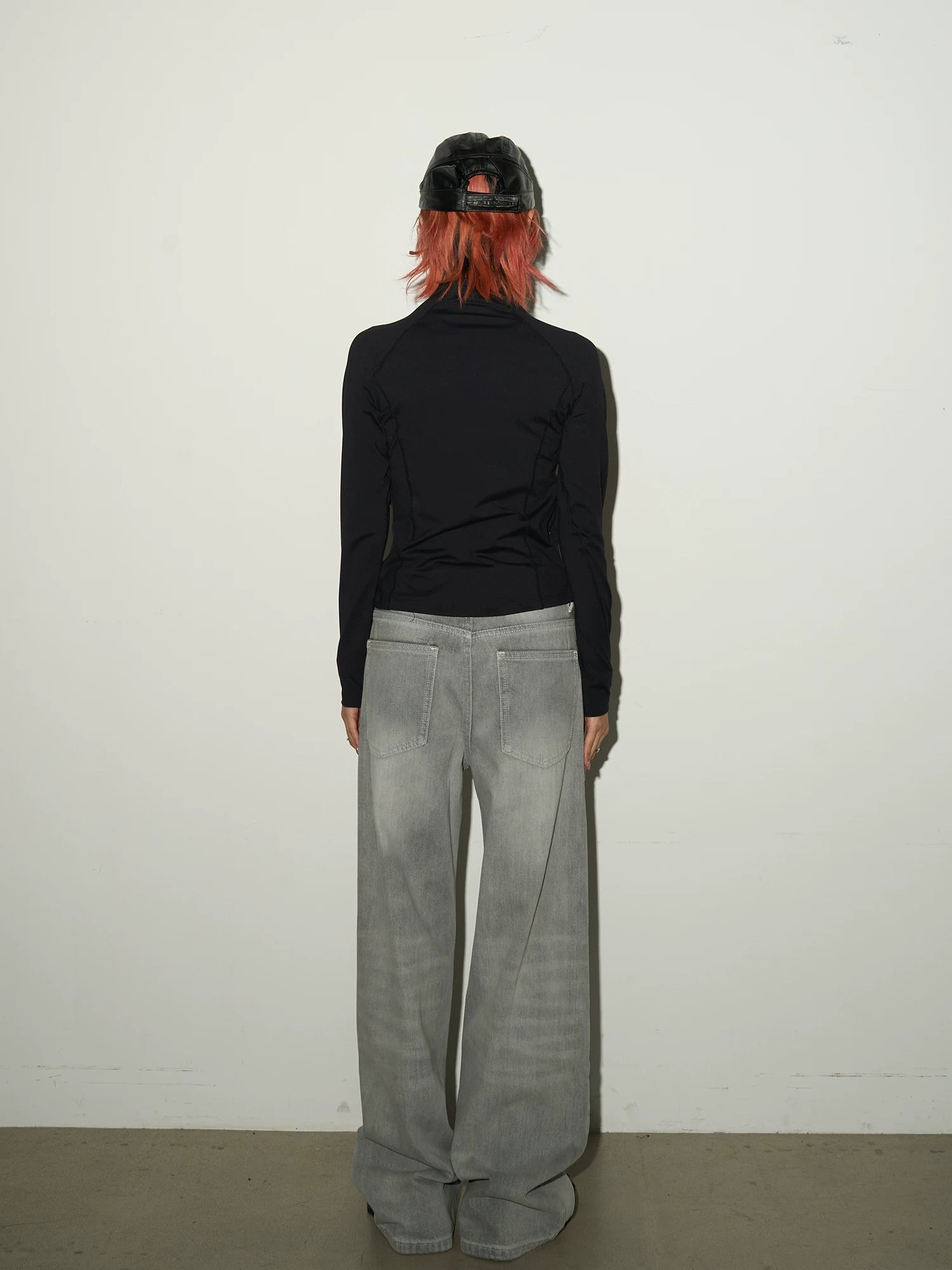 Washed Wide Leg Denim Jeans