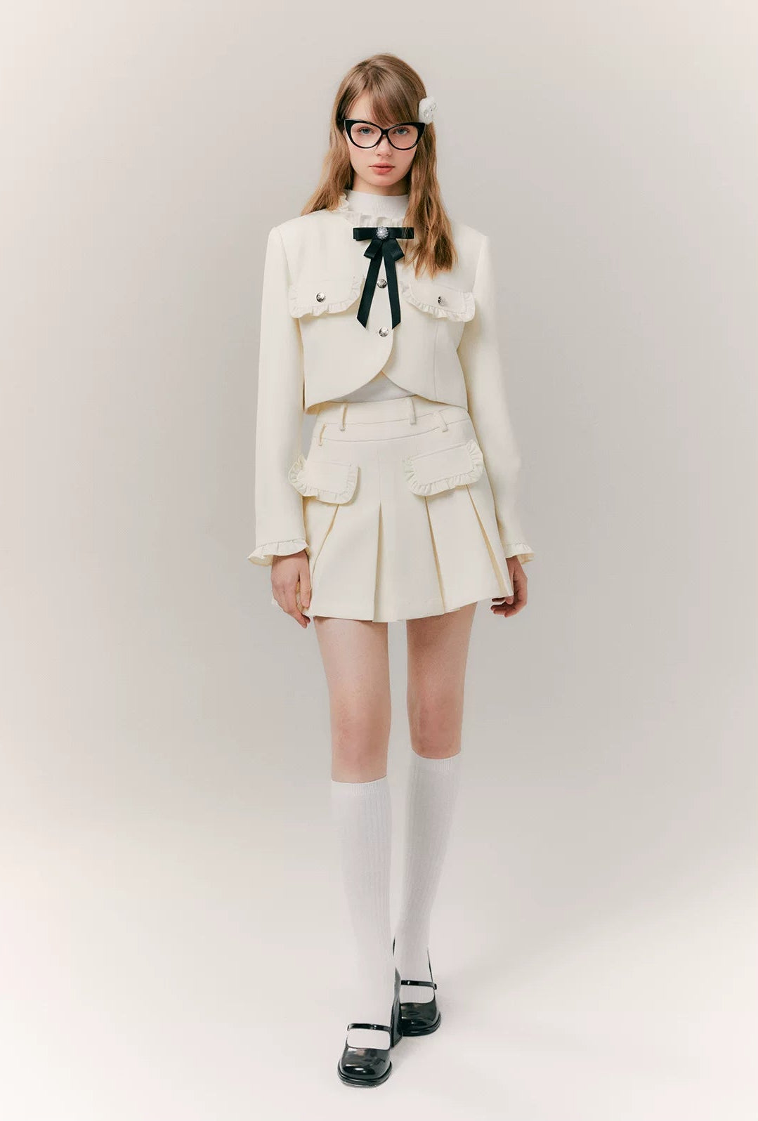 Pleated Skirt & Slim Tailored Jacket Setup