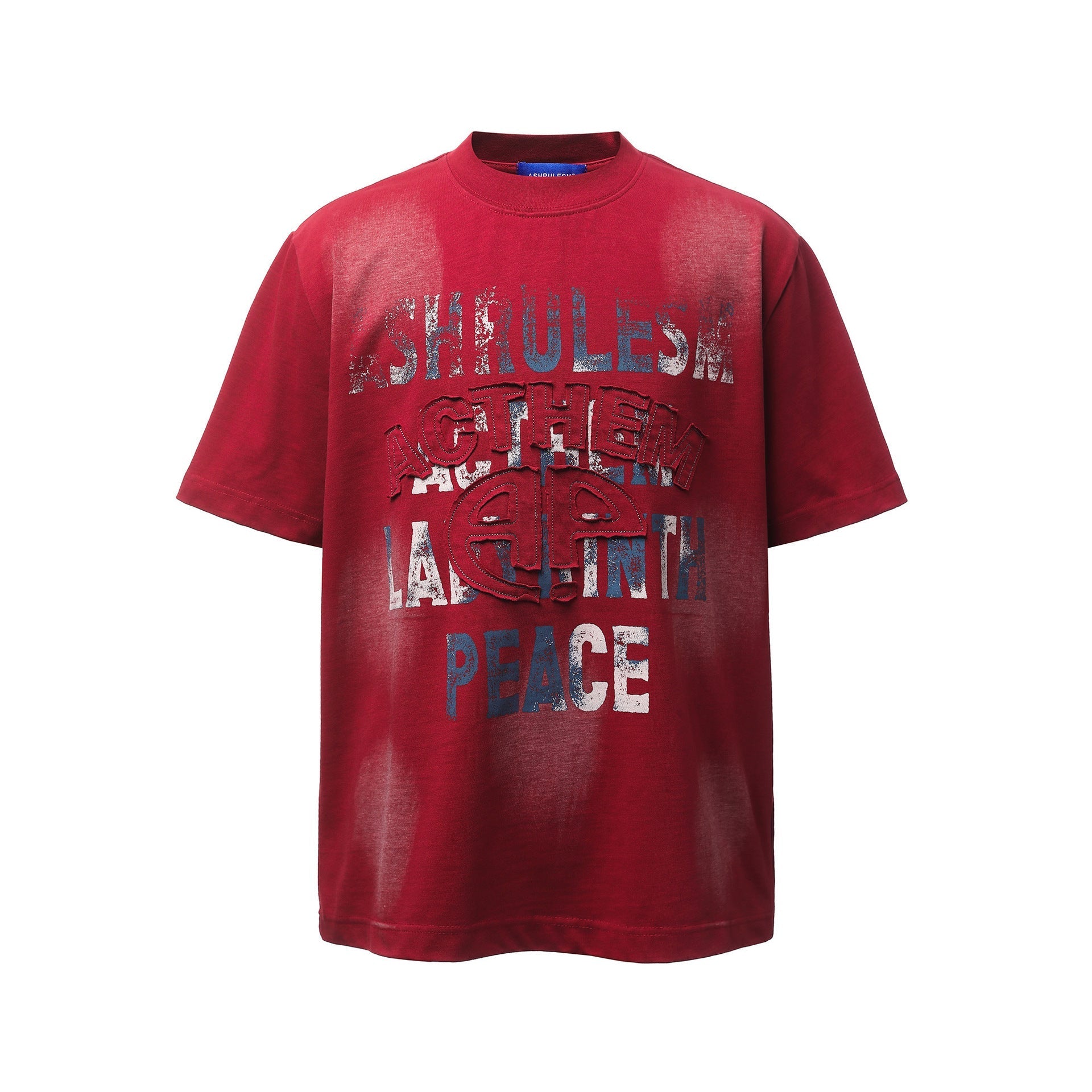 Dirty Dye Letter Print Short Sleeve T-Shirt