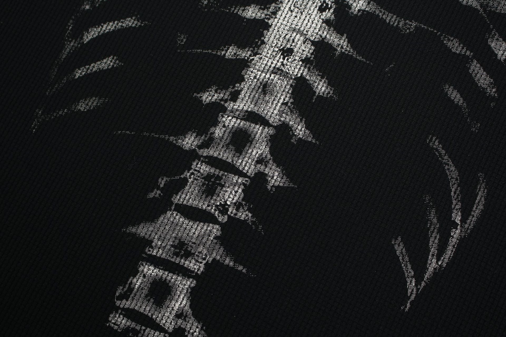 Skeleton Print Waffle Short Sleeve T-Shirt