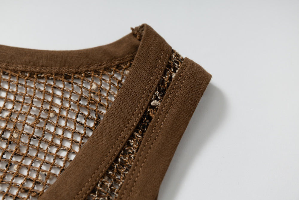 Débardeur en maille transparente - Sans manches