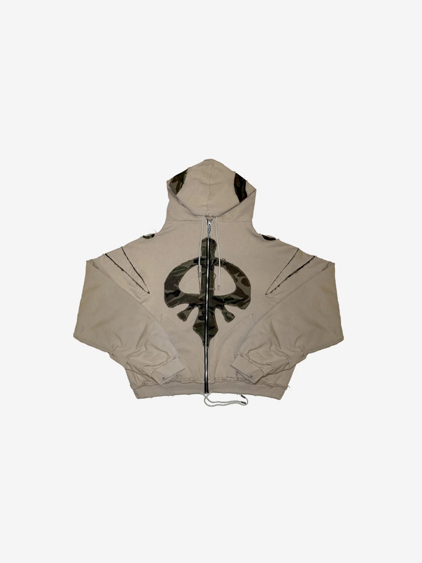 Y2K Drawstring Patch Embroidered Sweatshirt