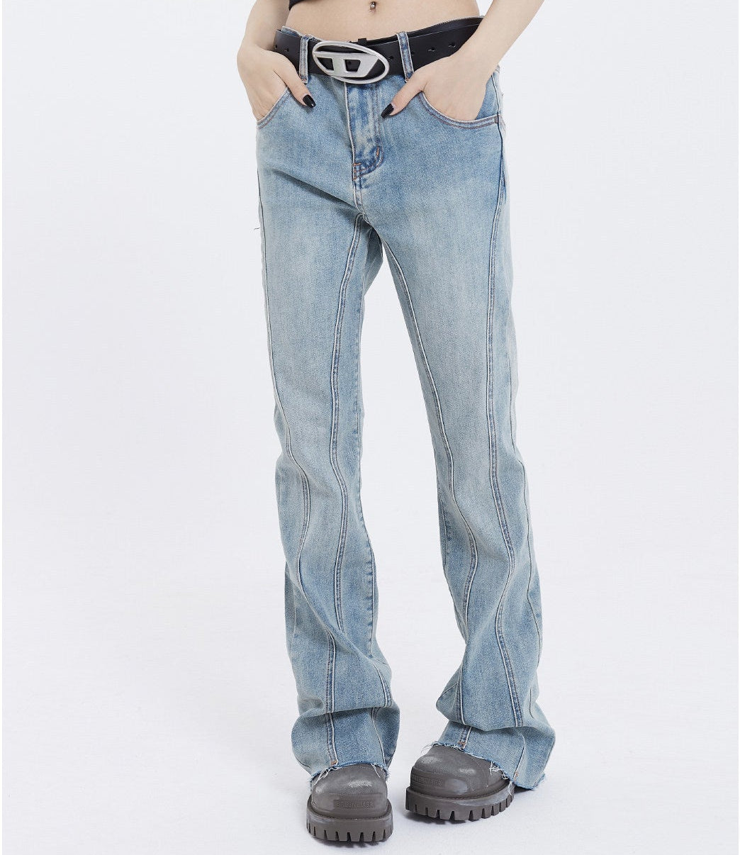 Fade Seam Flare Denim Jeans
