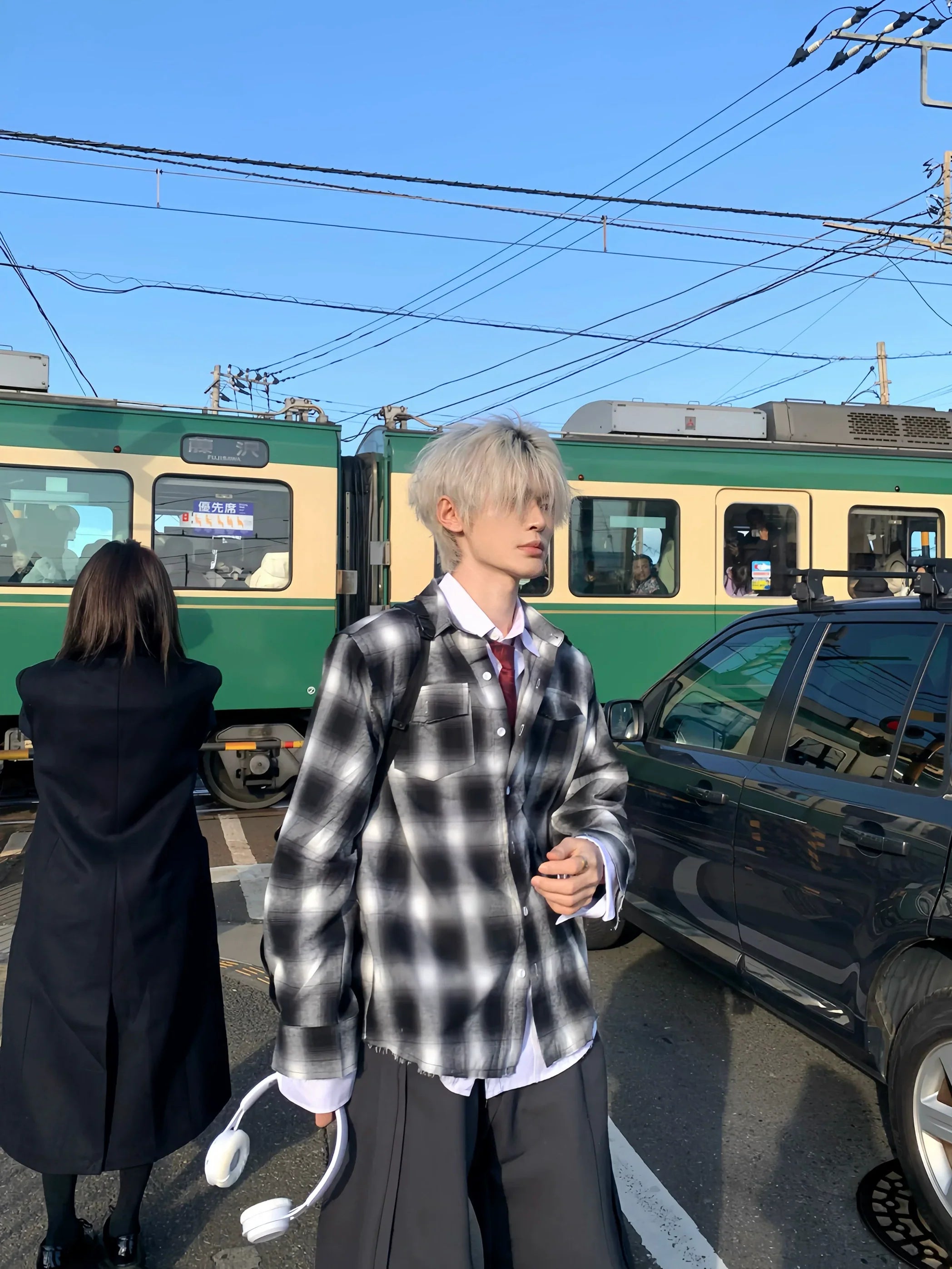 Plaid Stripe Long Sleeve Shirt