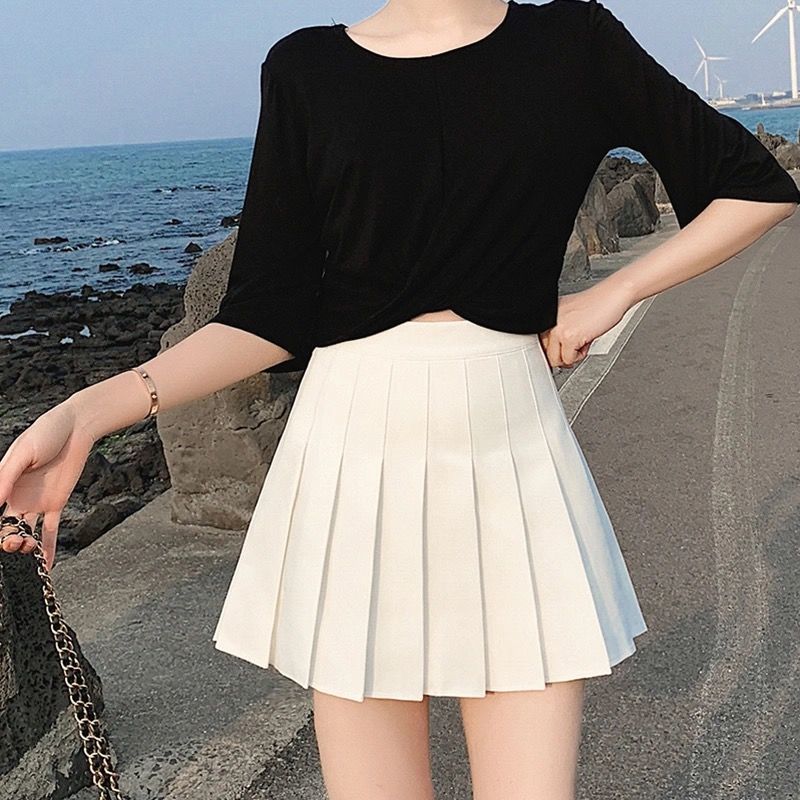High Waist Pleated Skirt