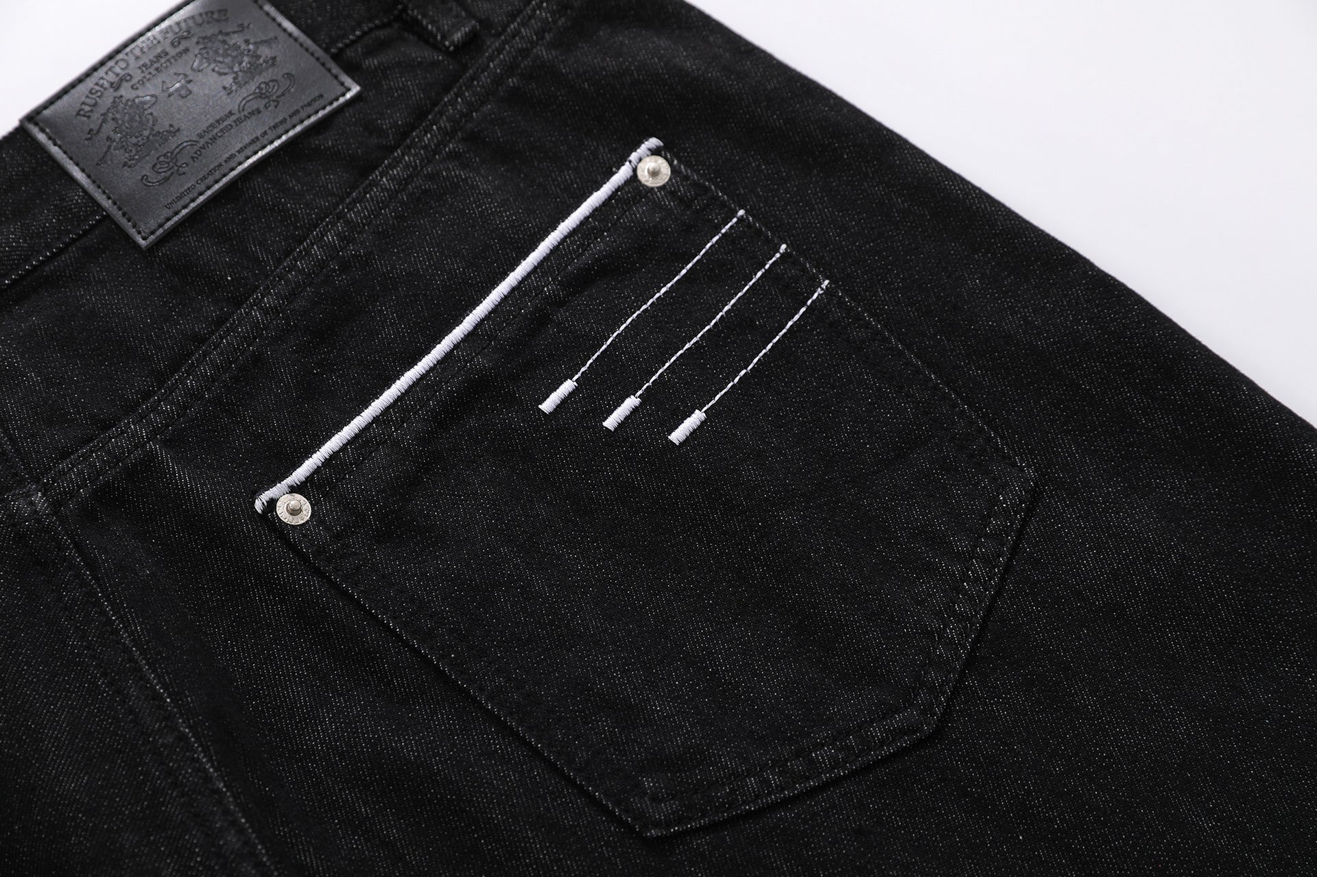 Embroidery Stripe Denim Jort