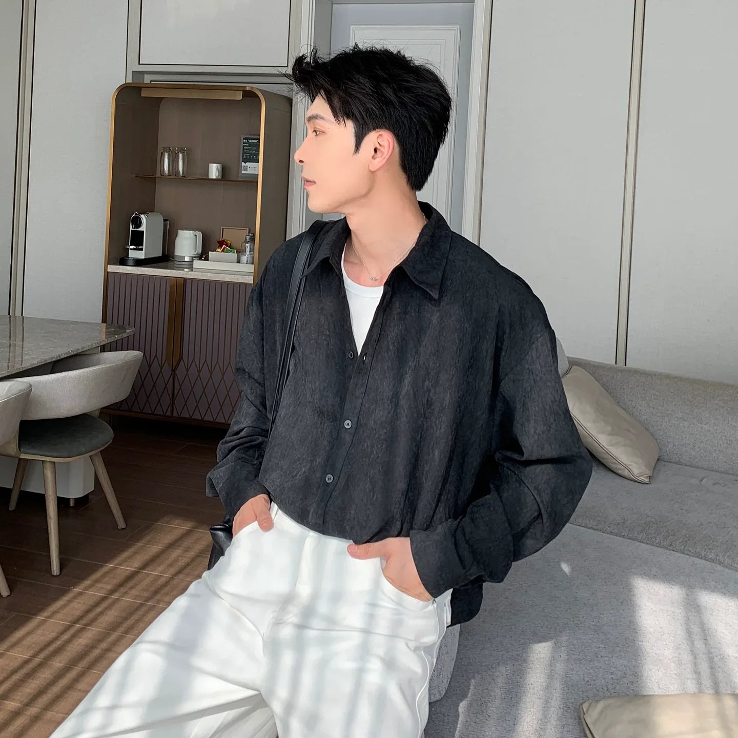 Brushed Washed Long Sleeve Shirt