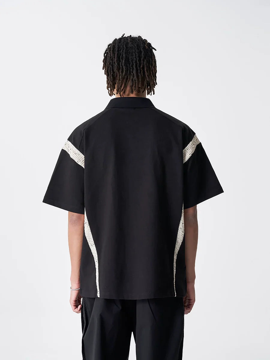 Heavyweight Patchwork Short Sleeve Polo Shirt