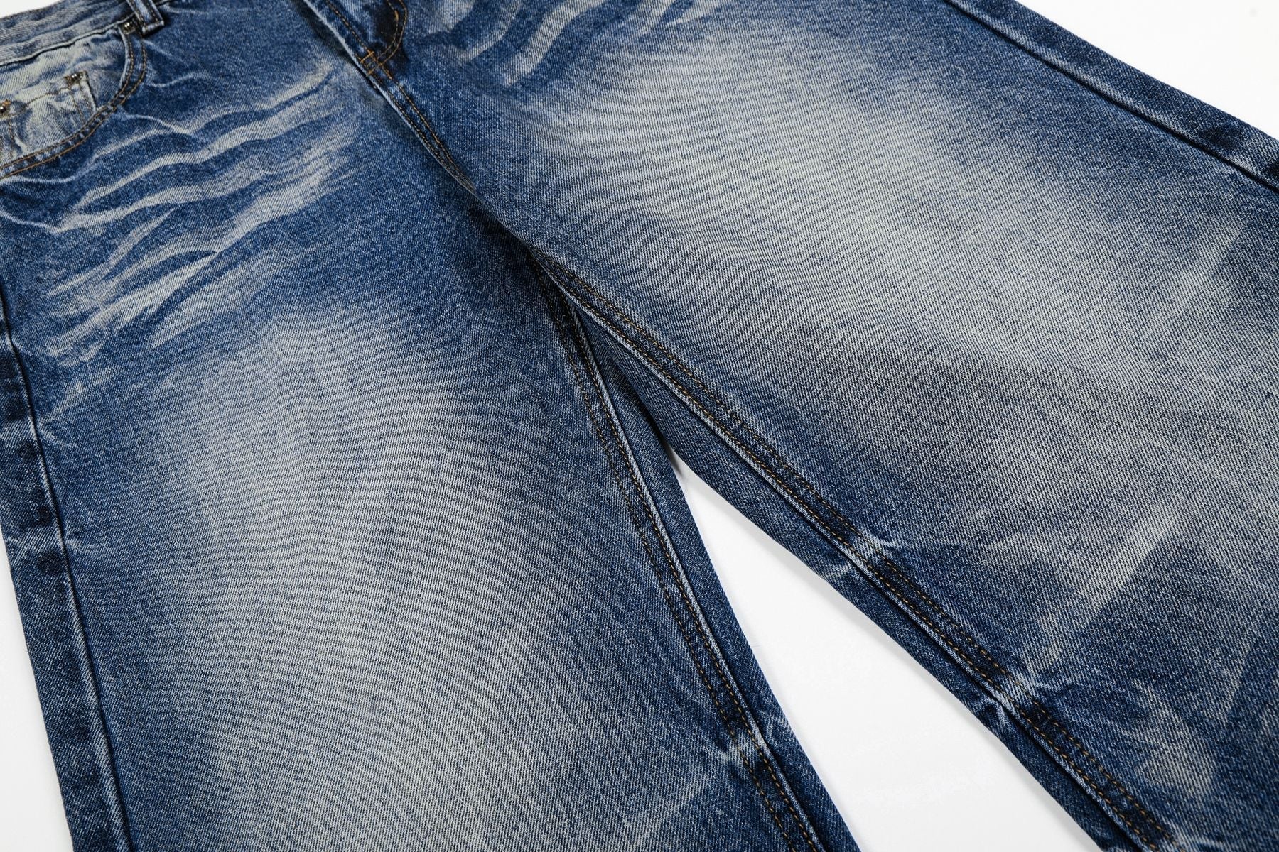Washed Whiskers Flare Denim Jeans
