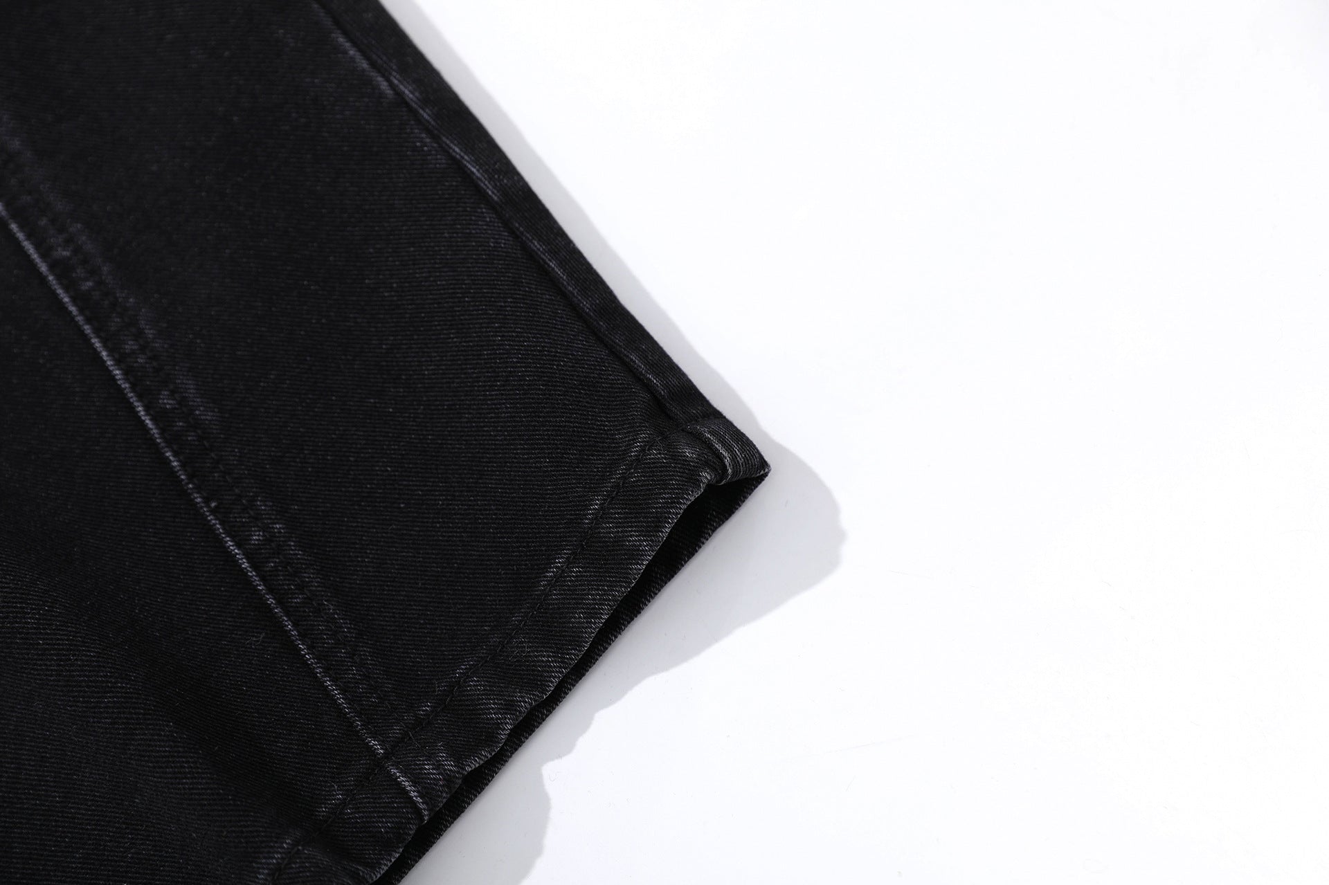 Deconstruction Whisker Curved Wide Leg Denim Jeans