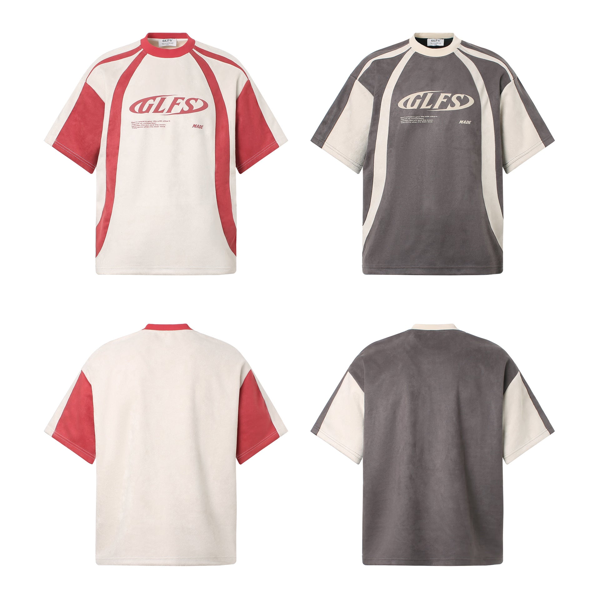 Color Block Panel Letter Print Short Sleeve T-Shirt