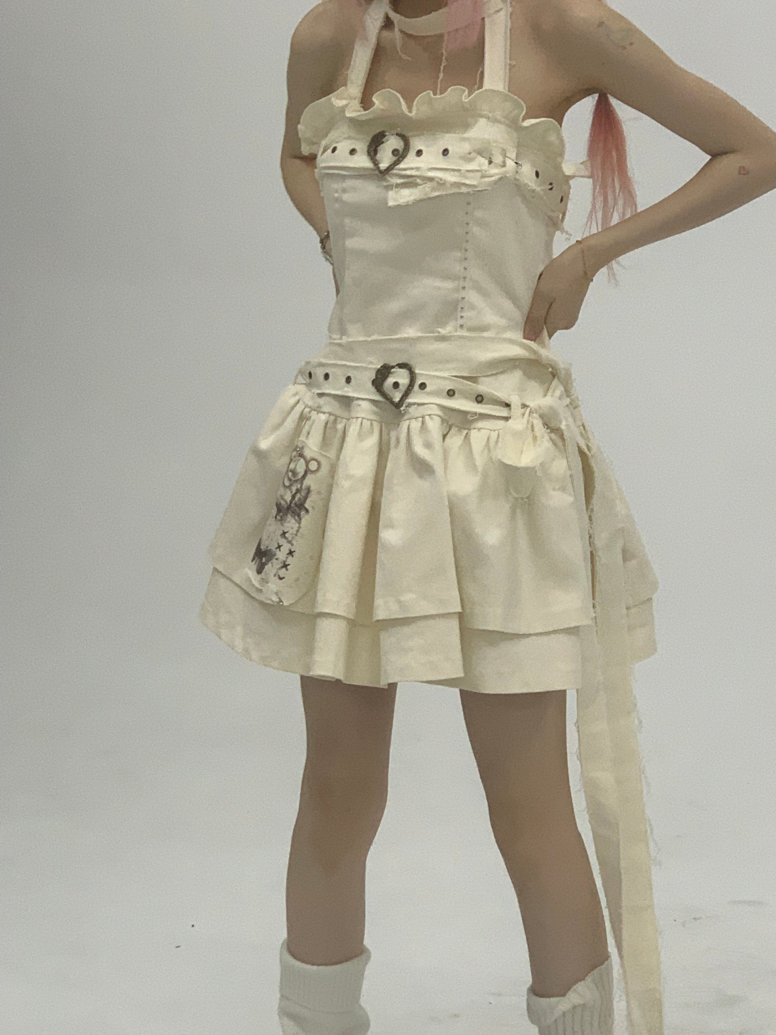 Halter Rivet Ruffle Tiered Dress