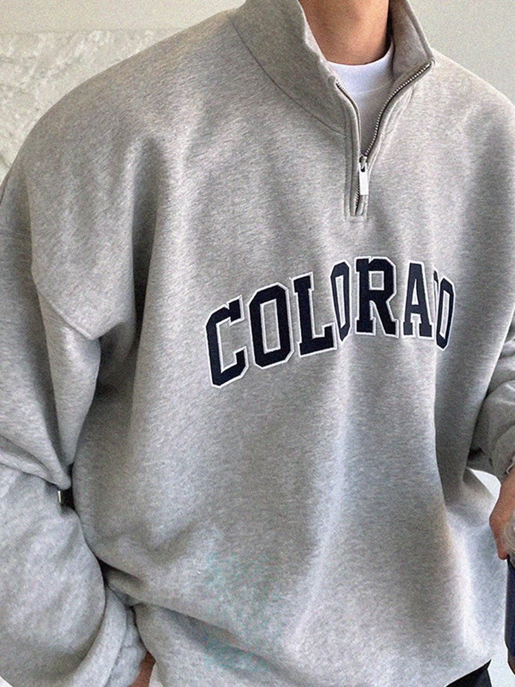 Oversize Embroidery Long Sleeve Sweatshirt