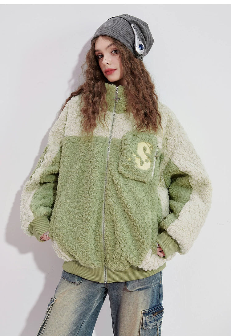 Colorblock High-Neck Puffer Jacket
