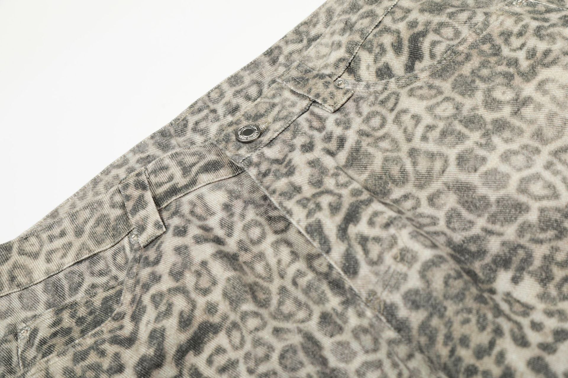 Leopard Multi-Pocket Wide Leg Cargo Pants