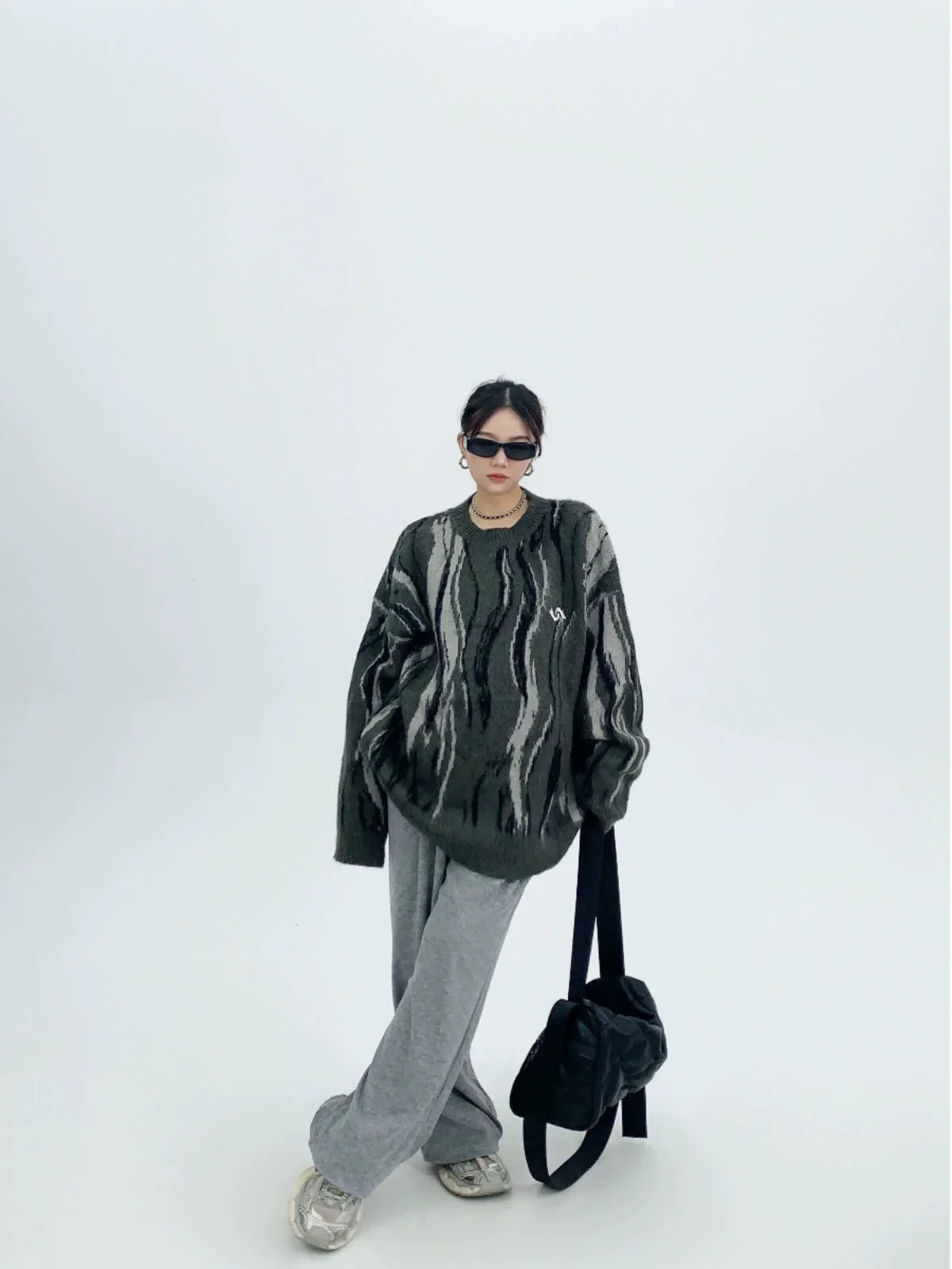 Pull oversize en maille à rayures Mrble