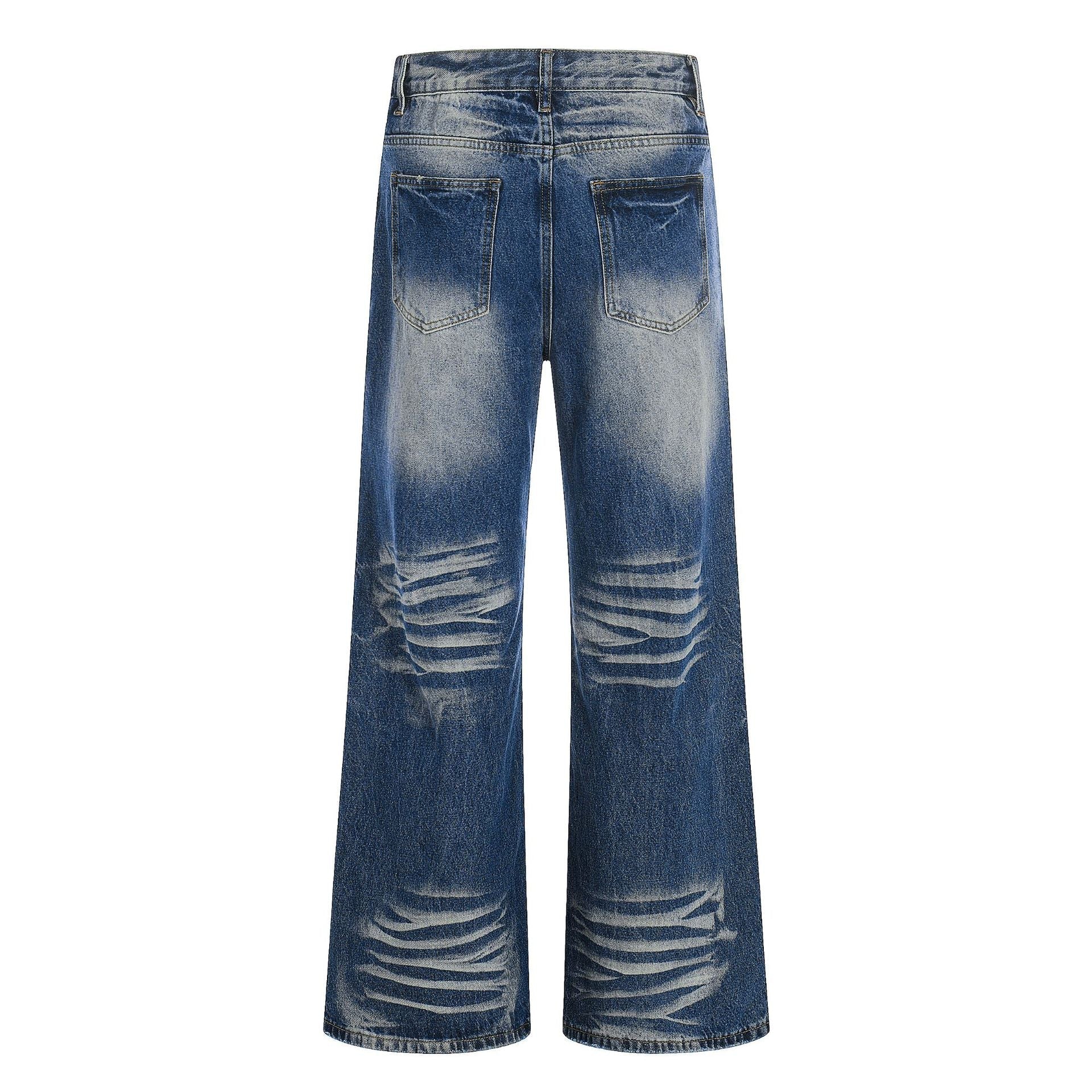 Washed Whiskers Flare Denim Jeans