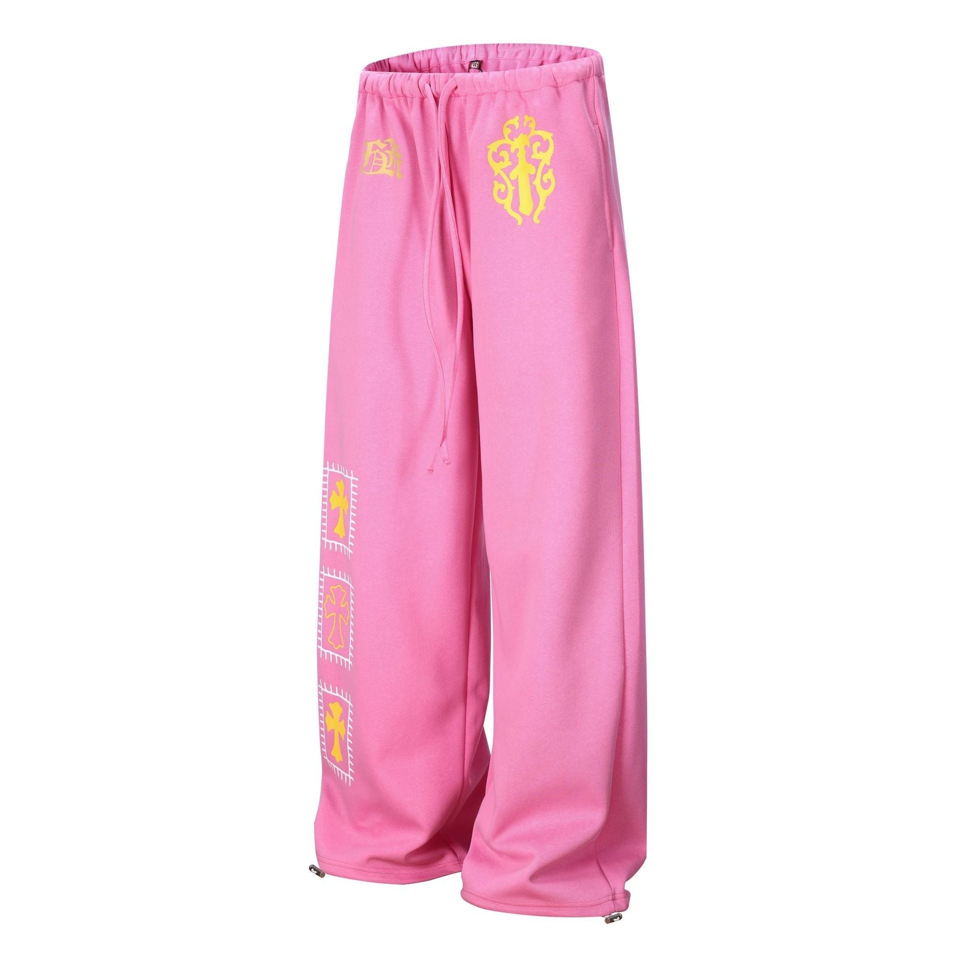 Graphic Print Wide Leg Sweatpants