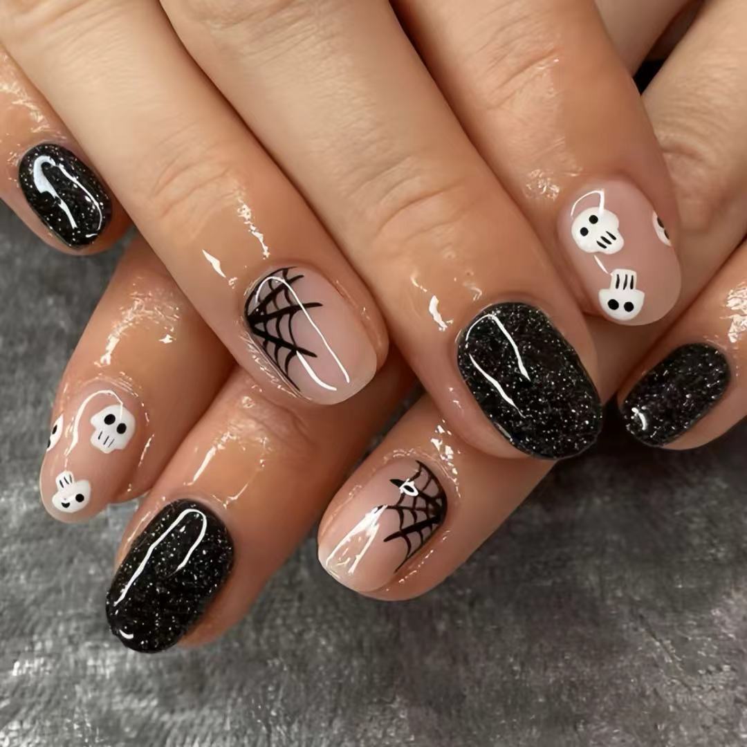 Halloween Blood Drop Glitter Nails