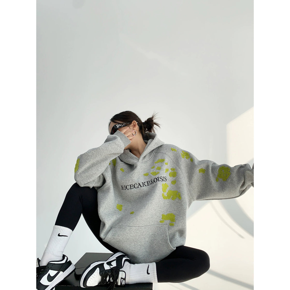Thick Embroidery Oversized Hoodie