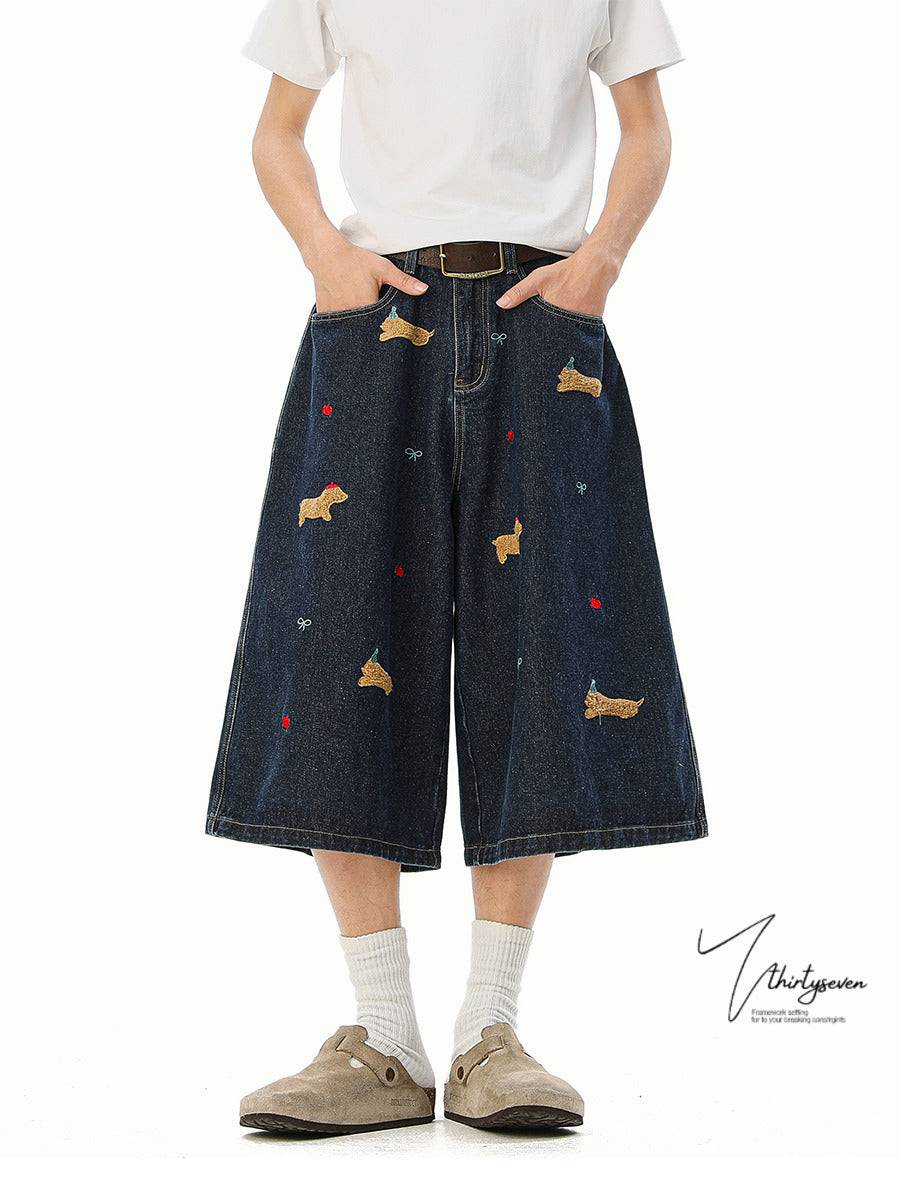 Short en jean brodé Toys