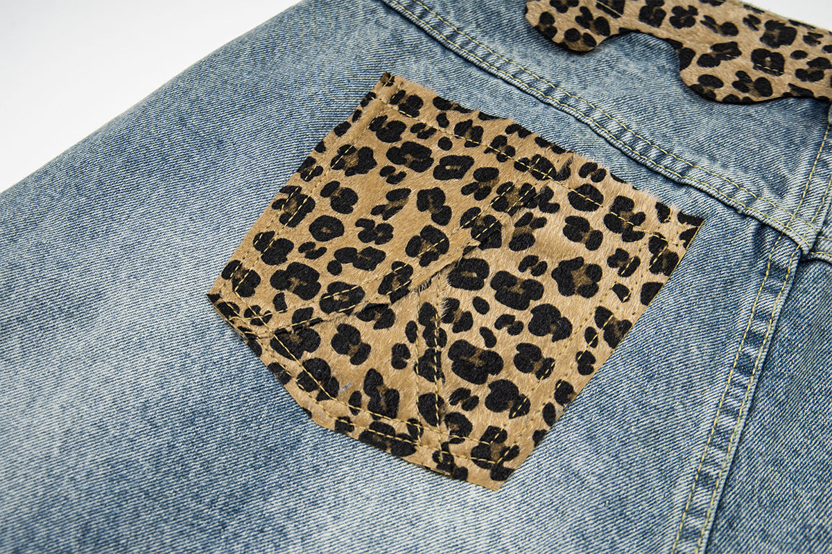 Leopard Print Damage Jort