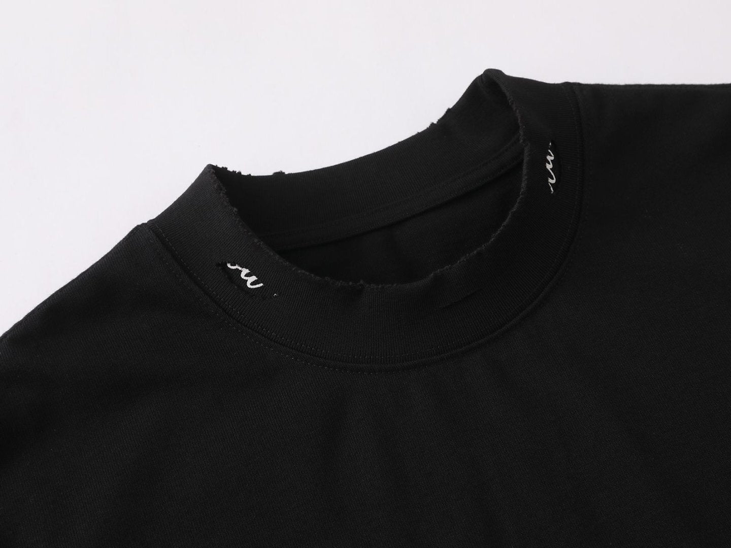 Oversize Damage Plain Short Sleeve T-Shirt