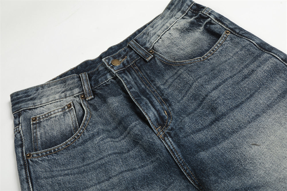 Faded Gradient Wide-Leg Denim Jeans