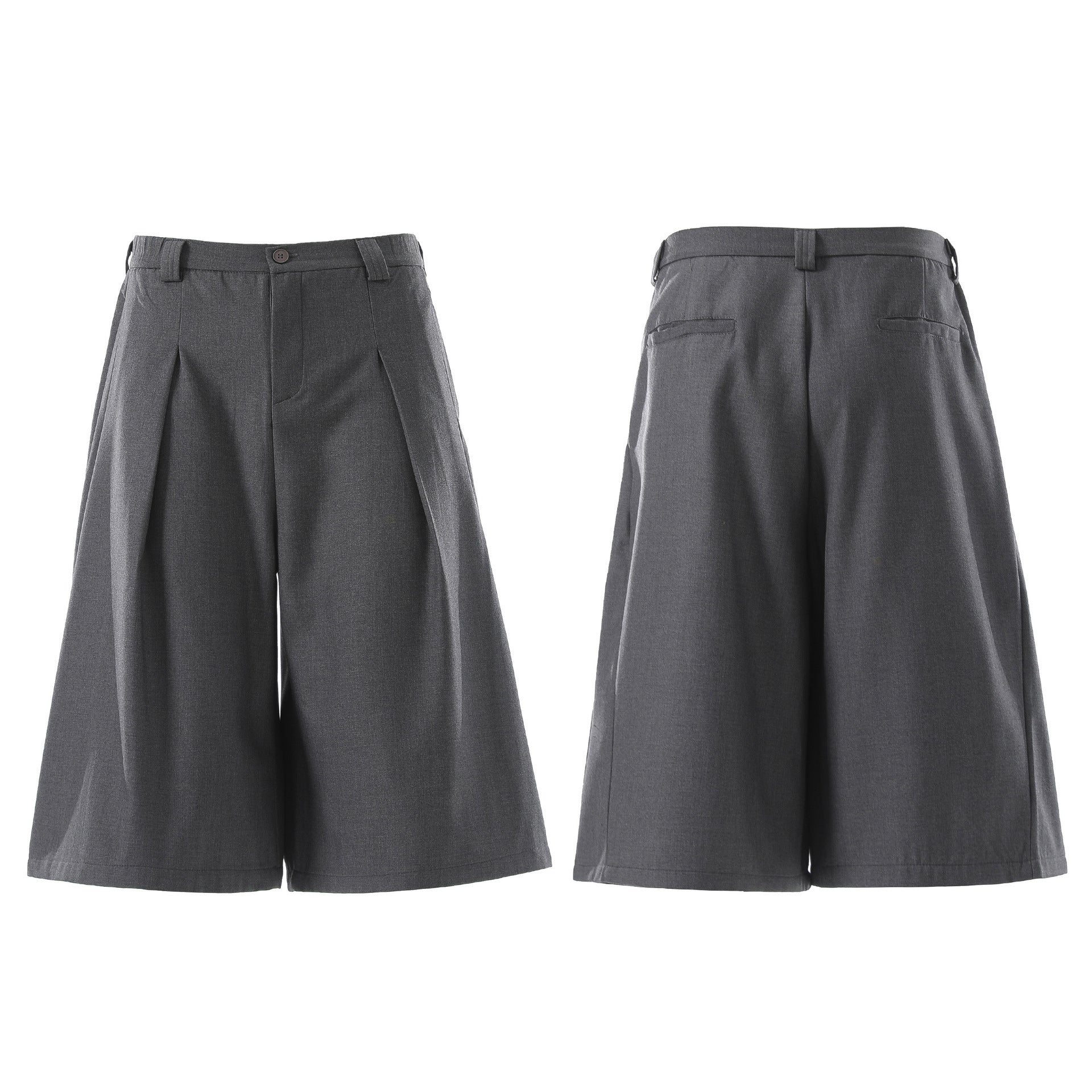 Drape Pleats Cropped Jort