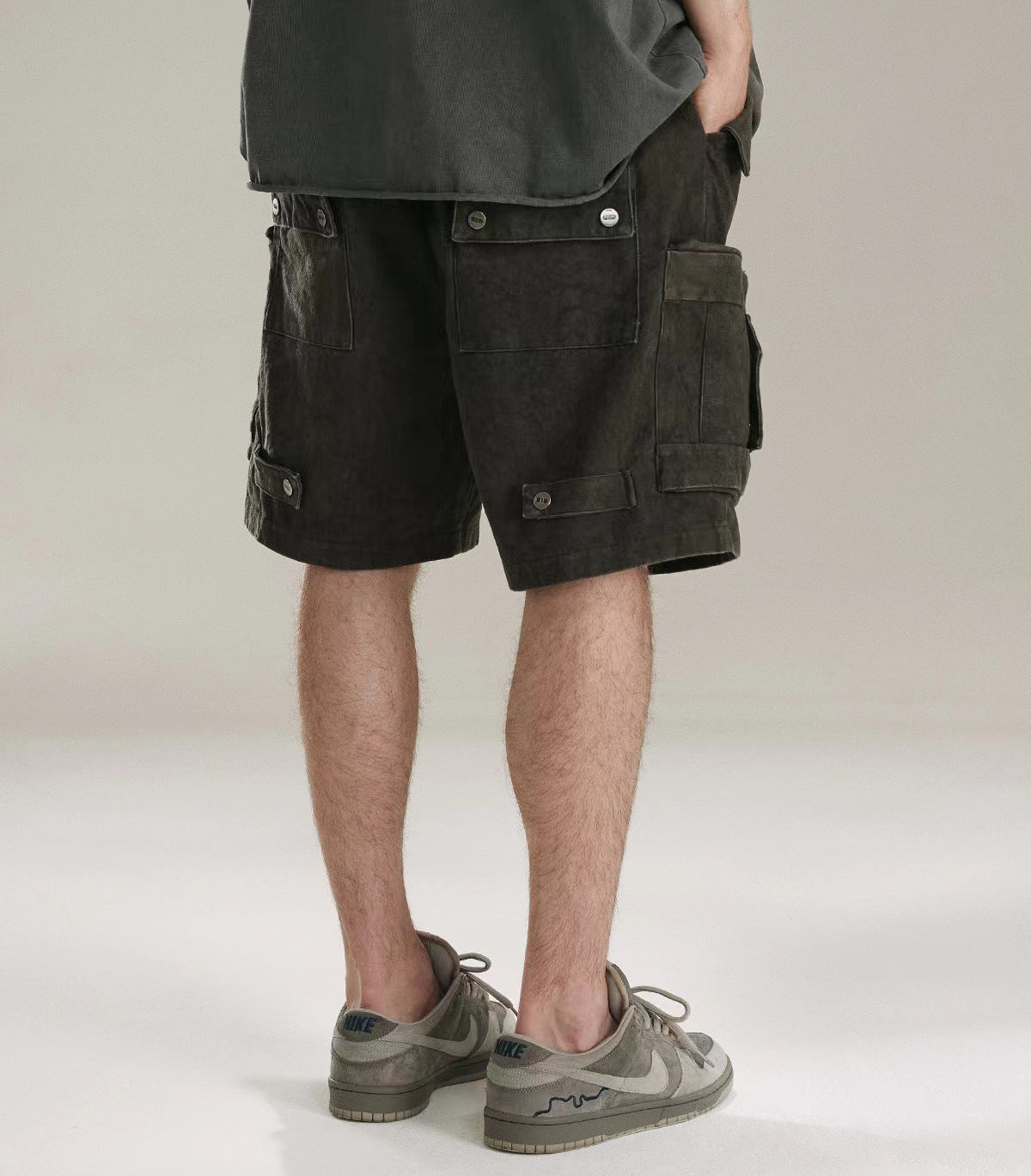 Multi-Pocket Wash Tie-Dye Wide Leg Jort