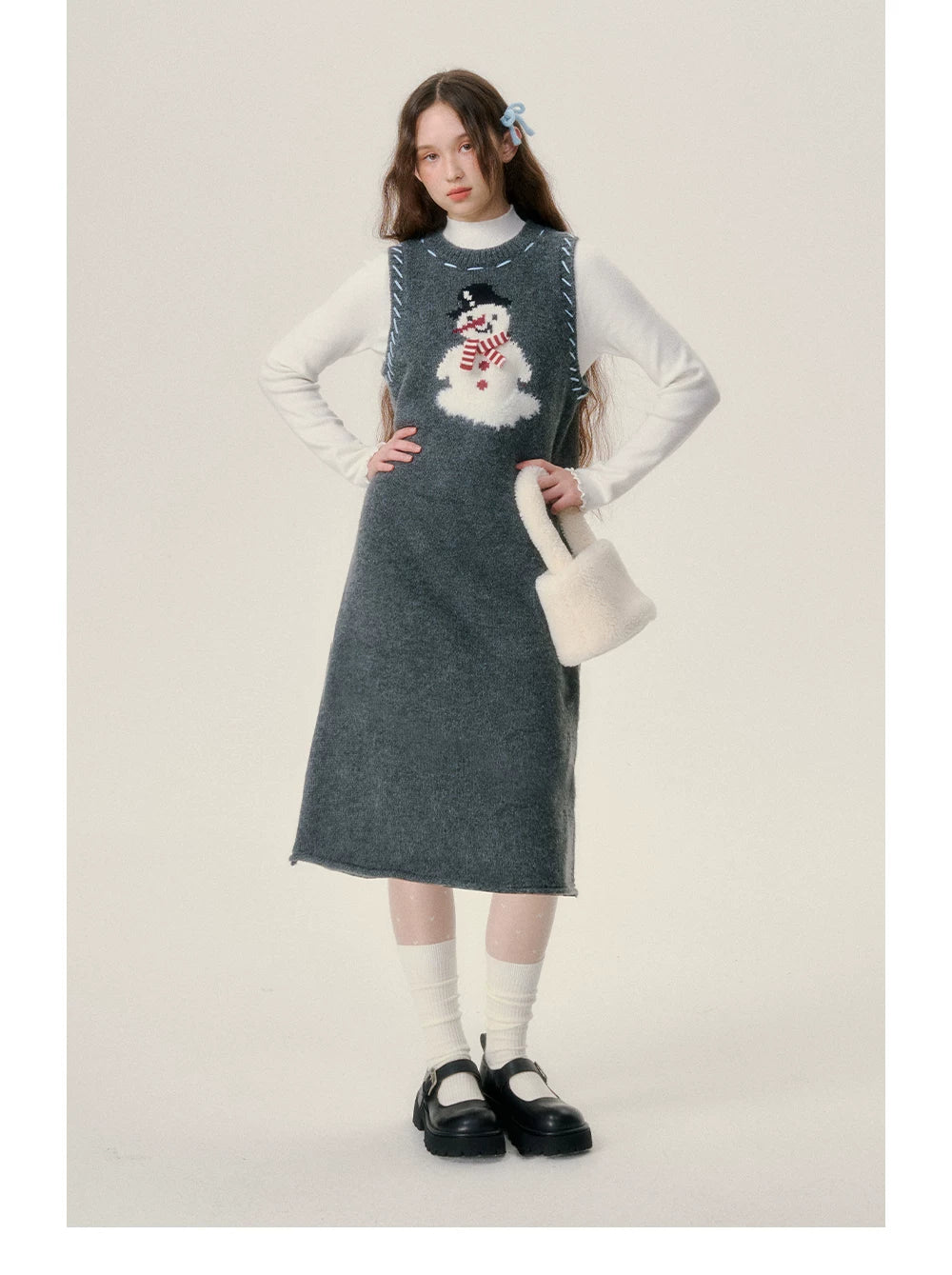 Thick Knit Vest Midi Dress